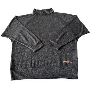Roxy Top Women's Turtleneck Long Sleeve Pullover Gray Stretchy Size S